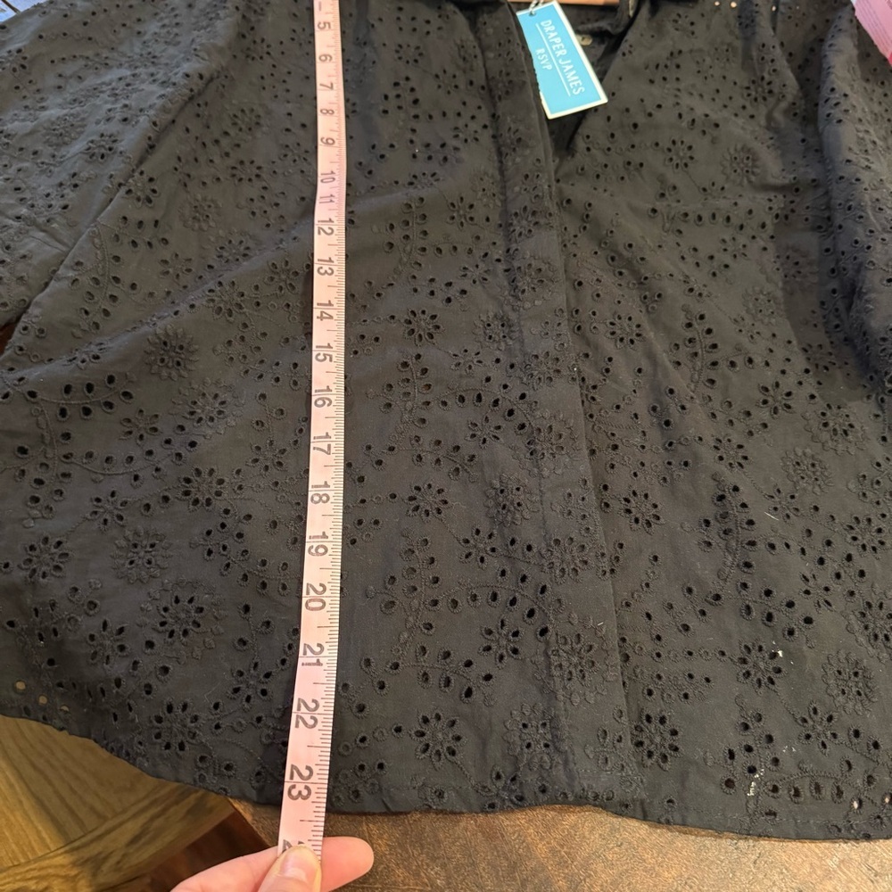 Draper James Black Eyelet Blouse NWT - Picture 4 of 10